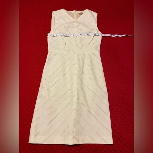 Tailored By Rebecca Taylor Stripe Print Sleeveless Dress Snow Combo Size… - Picture 7 of 8